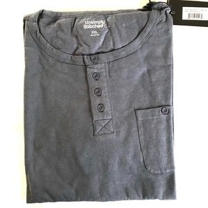 Unsimply Stitched Long Sleeve Henley Shirt XXL